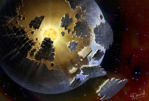 Illustration of a Dyson sphere around a star